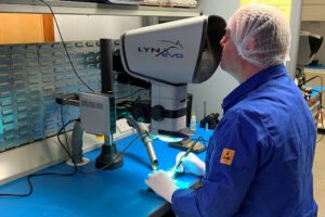 Vital Aerospace Inspection Performed With High Resolution Microscope